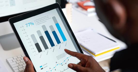 person analyzing channel partner data